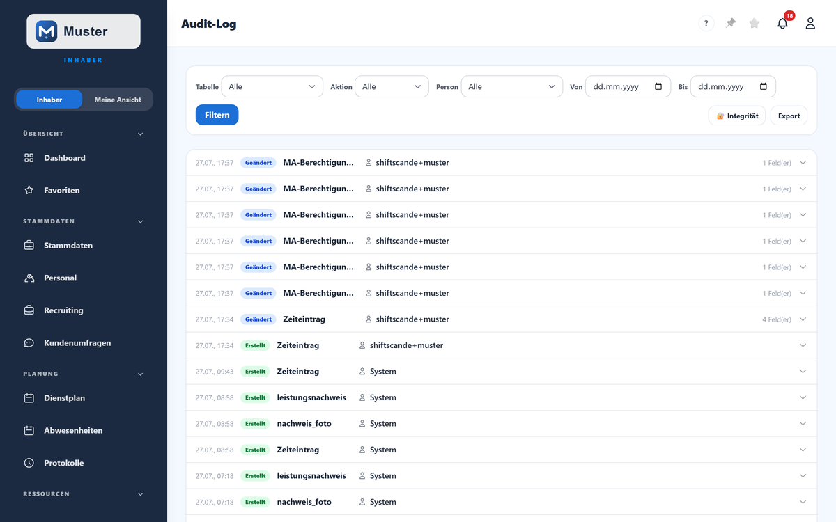 Revisionssichere Audit-Logs