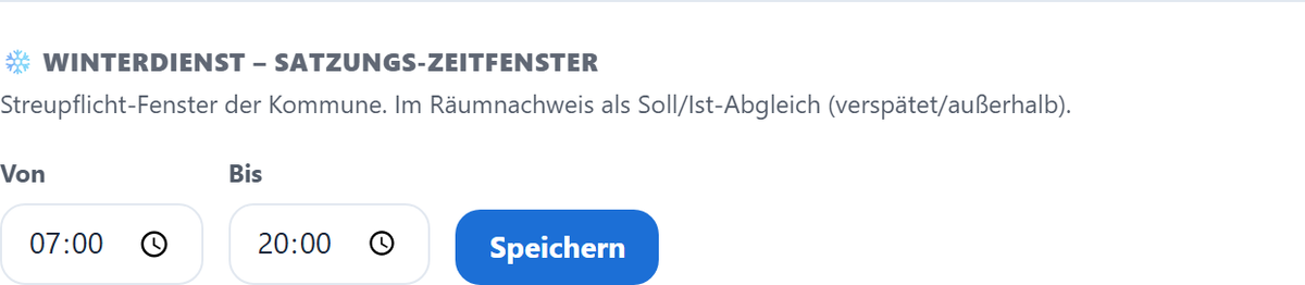 Das Streupflicht-Zeitfenster der Kommune.
