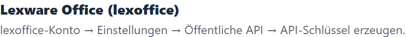 lexoffice-Anbindung