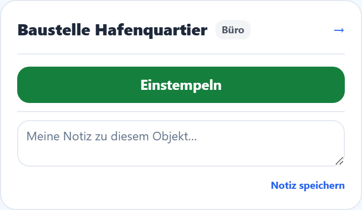 Eine Objekt-Karte in der Liste.