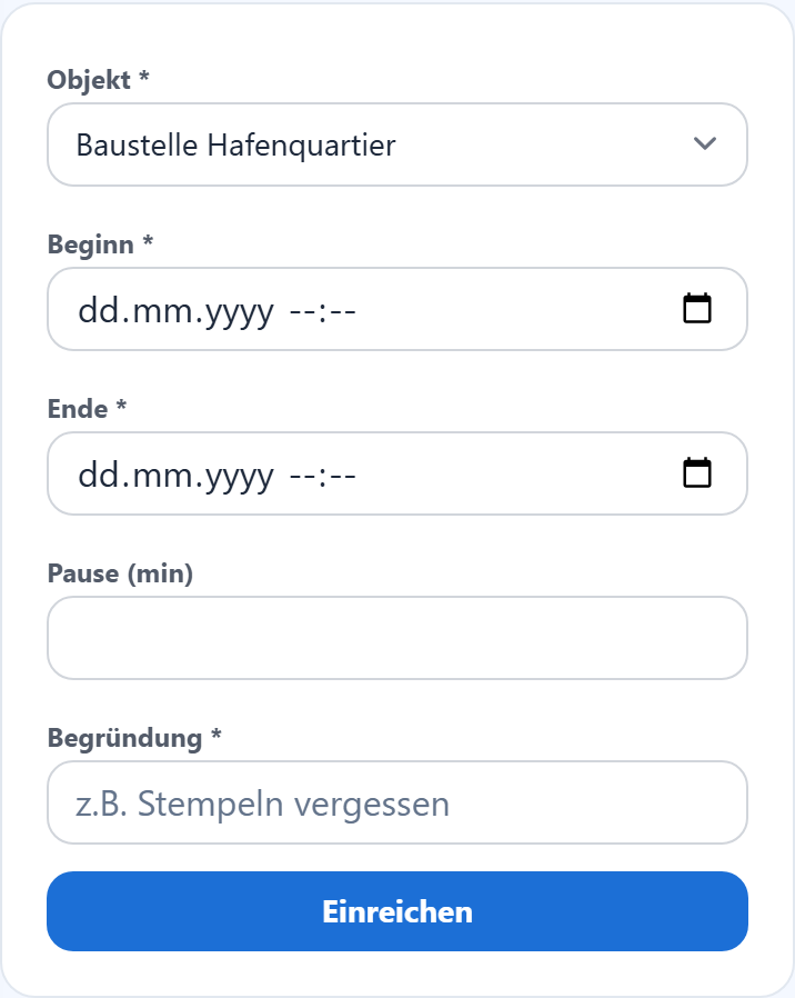 Eine fehlende Schicht nachtragen.