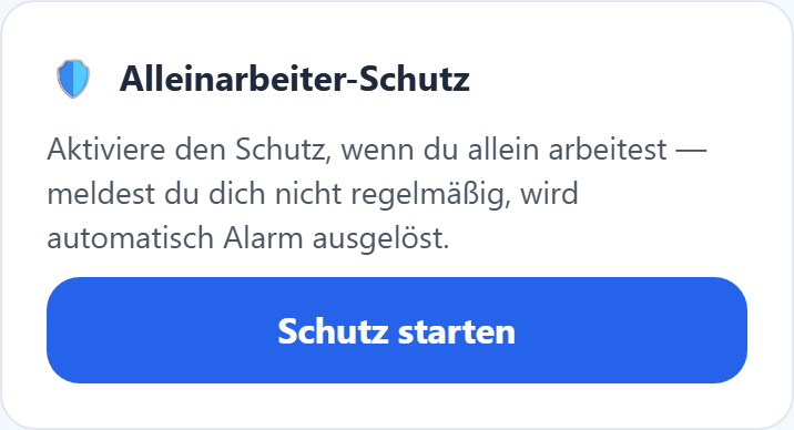 Alleinarbeiter-Schutz in ShiftScan