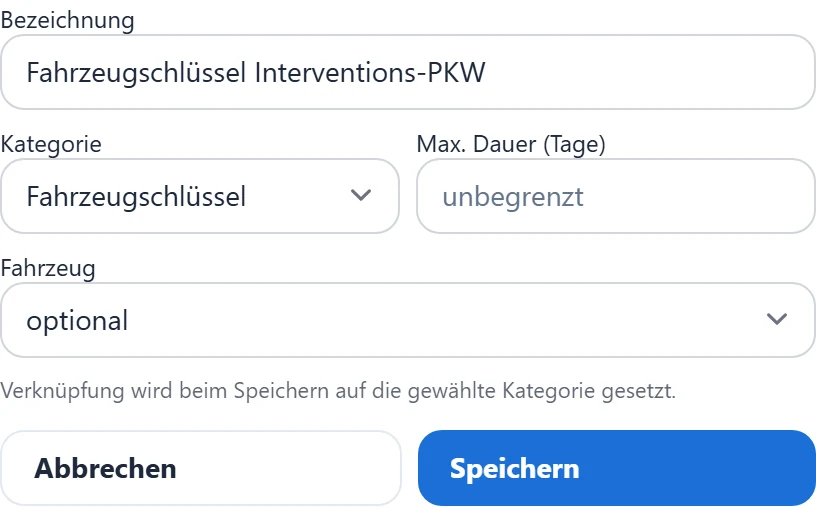 Schlüssel bearbeiten