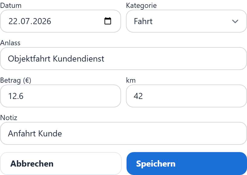 Spese bearbeiten.